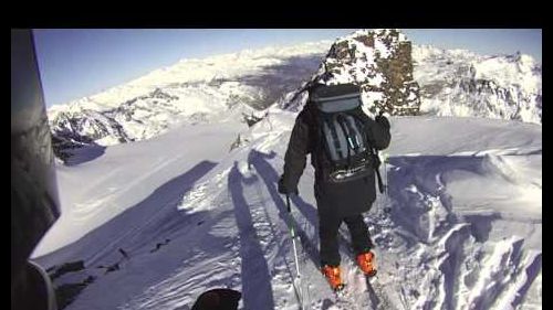 Sci alpinismo; ghiacciaio chateau blanc (3408 mt), valgrisenche, valle d'aosta.mov