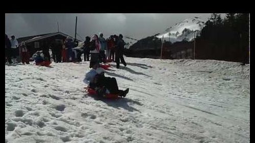 Weekend neve a campitello matese cral tecnocap, discesa con slittini