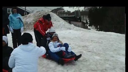 Weekend neve a campitello matese cral tecnocap,discesa con slittini