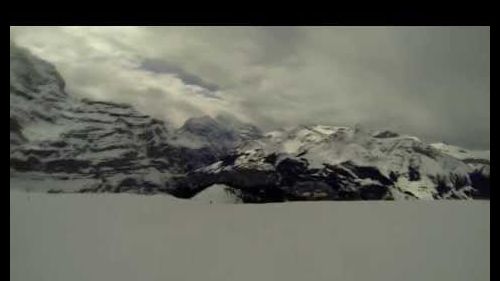 Skiing Lauberhorn downhill piste at Wengen in the Jungfrau area