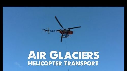 Air Glaciers Helicopter Transport Service at FIS Ski World Cup 2014 in Crans Montana