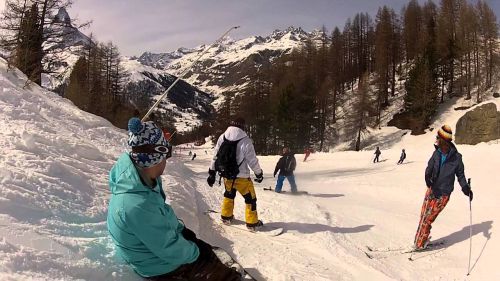 Snowboarding zermatt. part 1. rothorn - gornergrat - trockener steg