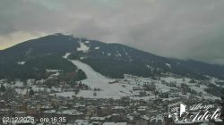 Bormio centro con La pista Stelvio