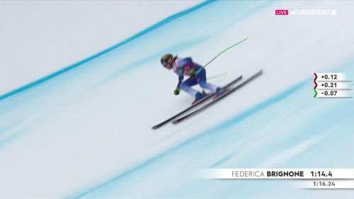 Federica brignone quarta nella discesa libera di kvitfjell, il video