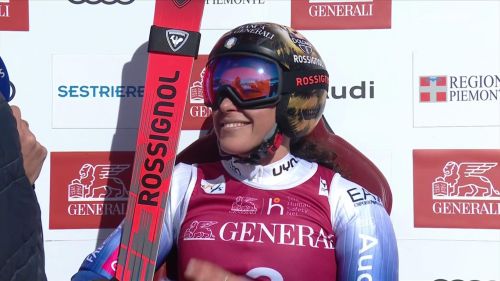 Brignone ai tifosi dopo la vittoria: