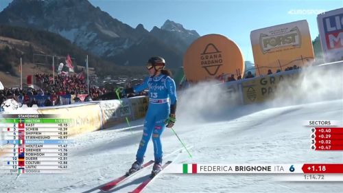 Federica brignone torna in gara quasi 300 giorni dopo. 7° posto nella 1^ manche del gigante di kronplatz