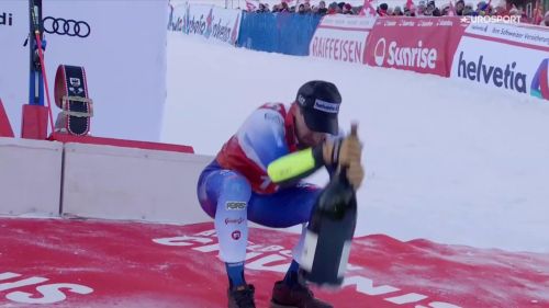 De aliprandini sul podio: lo spumante non si stappa, il siparietto con odermatt e meillard