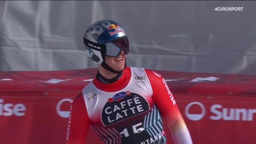 Il campione del mondo franjo von allmen trionfa in discesa a crans montana, il video