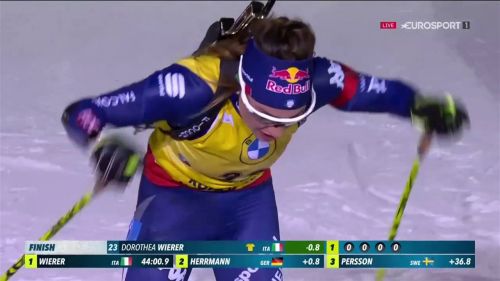 A kontiolahti wierer perfetta al tiro. vittoria al fotofinish!