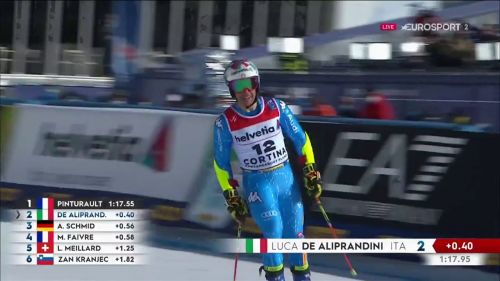 Prima manche spettacolare per luca de aliprandini nel gigante di cortina!