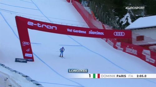 Dominik paris, la sua prova della discesa libera della val gardena