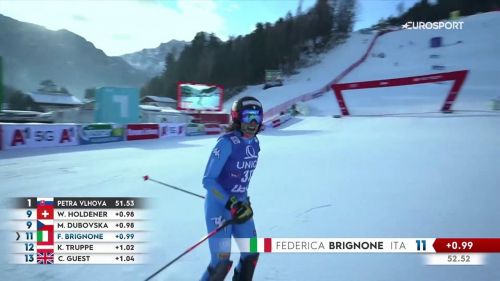 Buona 1° manche di federica brignone nello slalom di lienz - sci alpino, coppa del mondo 2021/2022