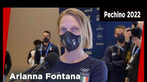 Arianna fontana visita casa italia a pechino 2022 dopo l'oro nei 500 metri short track