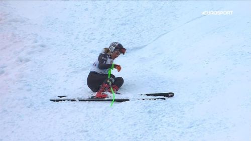 Caduta per goggia a st. anton, per fortuna non si fa nulla