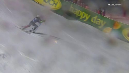 Rossetti inforca alla prima porta della seconda manche: disastro italia