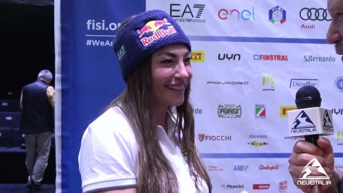 Dorothea wierer al microfono di dario puppo - fisi media day 2024, milano