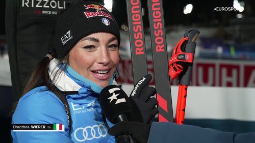 Dorothea wierer dopo la vittoria nella 15 km: 