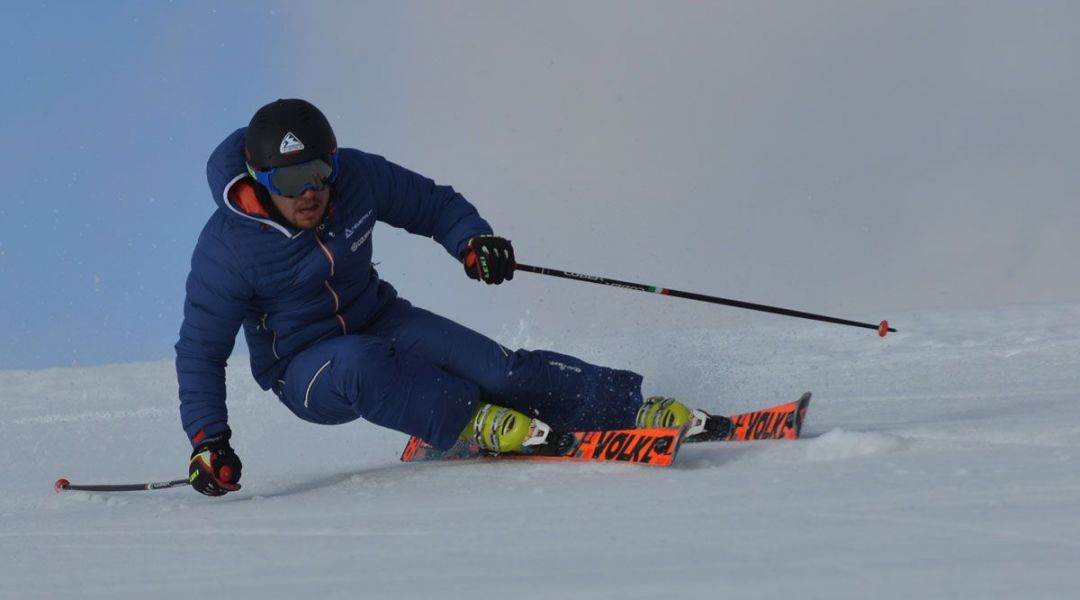 Denis Kaneider al test di Volkl Racetiger Speedwall GS UVO (2017)