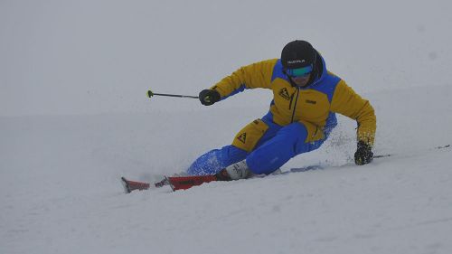 Riccardo Giacomel al test di Nordica Dobermann Spitfire RB FDT (2019)