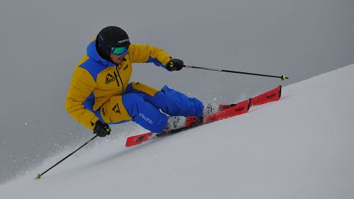 Riccardo Giacomel al test di Atomic Redster S9 (2019)