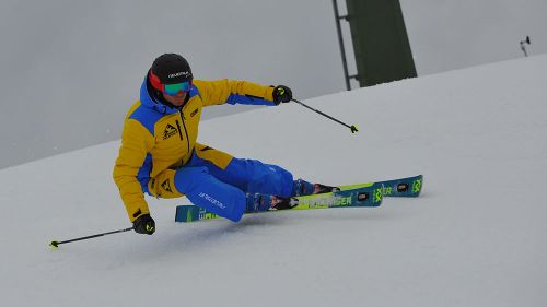 Giovanni Manfrini al test di Volkl Racetiger SL Pro (2019)